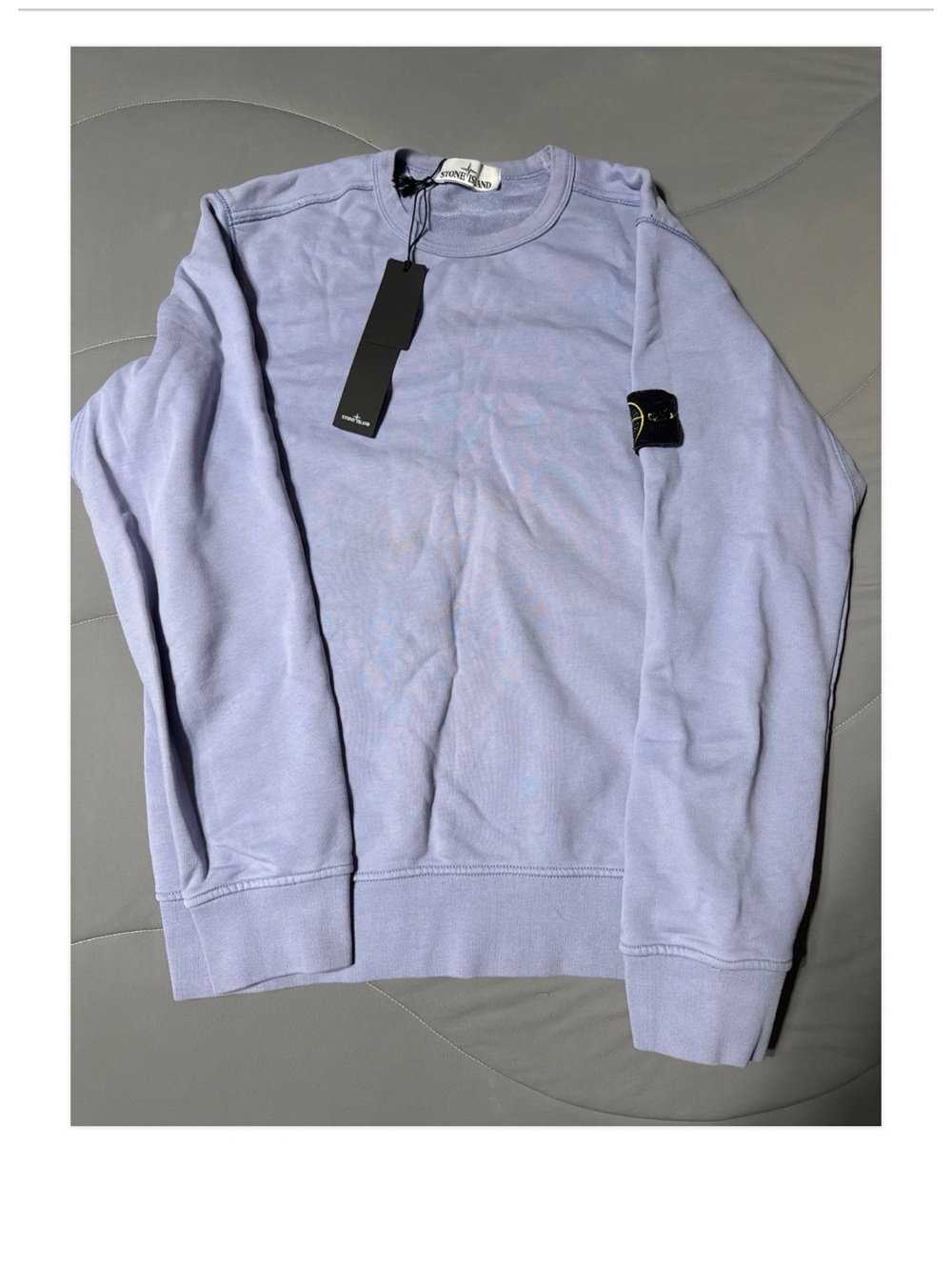 Authentic Stone Island Lavender Crewneck Sweatshirt with Compass Patch